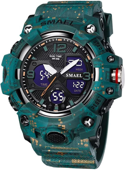 Rynx | Men's waterproof sports wristwatch with date and multifunction LED alarm stopwatch