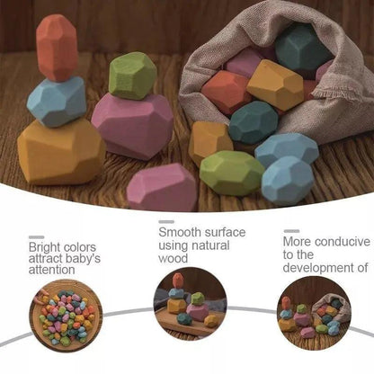 Rynx | Colorful Wooden Building Blocks Set for Creative Learning and Logical Development