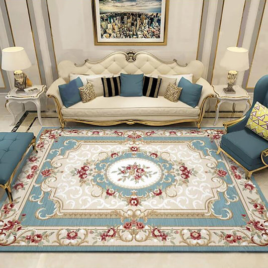 Rynx | Olden Parlor Rug Multicolored Floral Pattern Rug Synthetic Maintenance Friendly Stain Resistant Washable Rug