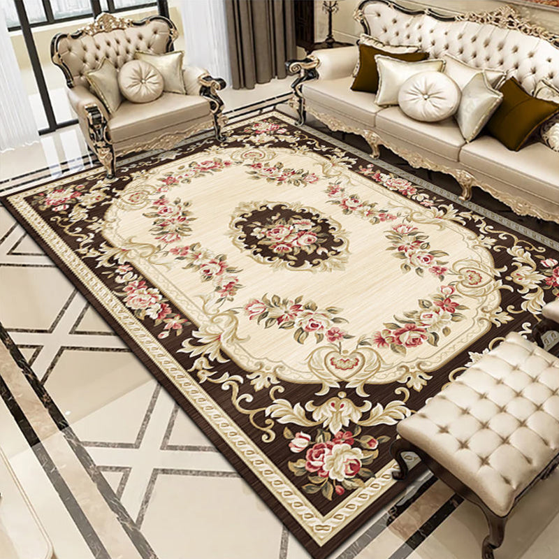 Rynx | Olden Parlor Rug Multicolored Floral Pattern Rug Synthetic Maintenance Friendly Stain Resistant Washable Rug