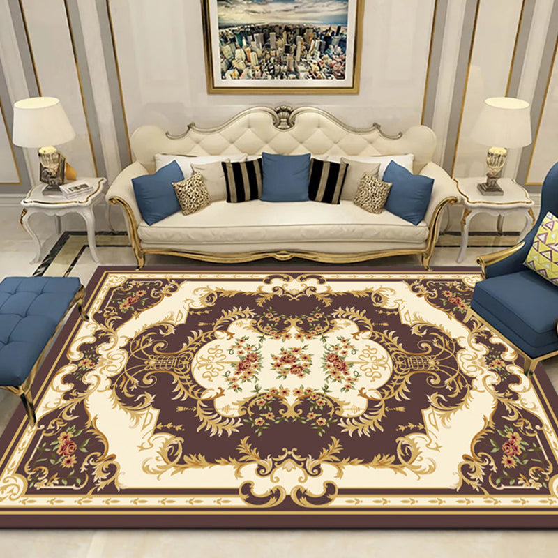 Rynx | Olden Parlor Rug Multicolored Floral Pattern Rug Synthetic Maintenance Friendly Stain Resistant Washable Rug