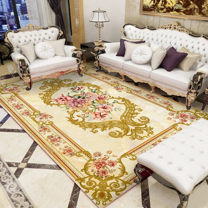 Rynx | Olden Parlor Rug Multicolored Floral Pattern Rug Synthetic Maintenance Friendly Stain Resistant Washable Rug