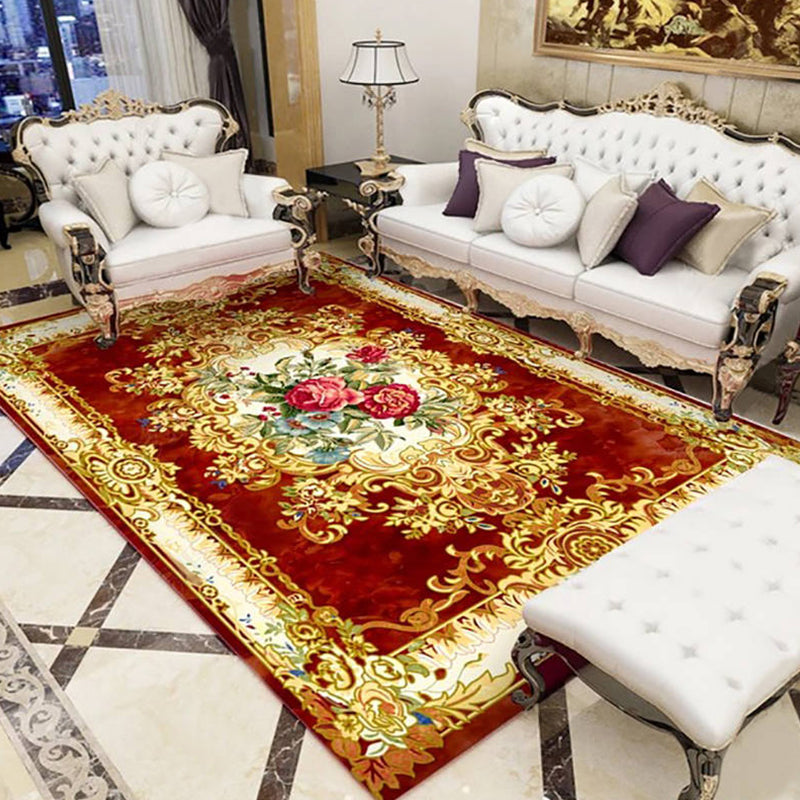 Rynx | Olden Parlor Rug Multicolored Floral Pattern Rug Synthetic Maintenance Friendly Stain Resistant Washable Rug