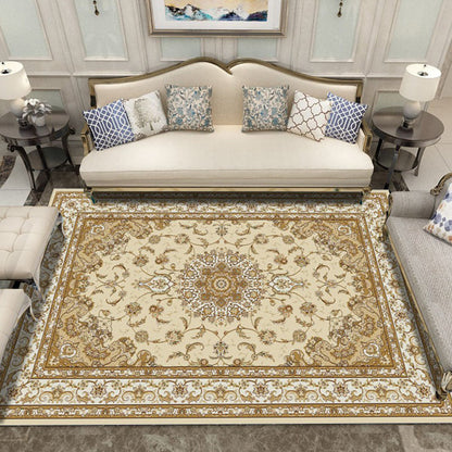 Rynx | Retro Living Room Carpet Multicolor Flower Pattern Berber Carpet Polyester Non-Slip Backing Pet-Friendly Carpet