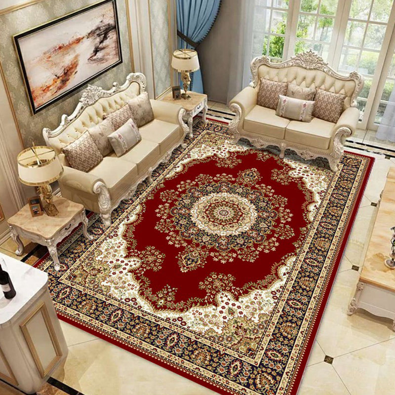 Rynx | Retro Living Room Carpet Multicolor Flower Pattern Berber Carpet Polyester Non-Slip Backing Pet-Friendly Carpet