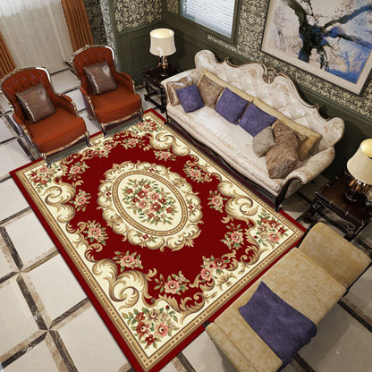 Rynx | Retro Living Room Carpet Multicolor Flower Pattern Berber Carpet Polyester Non-Slip Backing Pet-Friendly Carpet