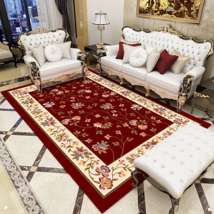 Rynx | Retro Living Room Carpet Multicolor Flower Pattern Berber Carpet Polyester Non-Slip Backing Pet-Friendly Carpet