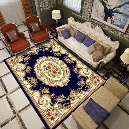 Rynx | Retro Living Room Carpet Multicolor Flower Pattern Berber Carpet Polyester Non-Slip Backing Pet-Friendly Carpet