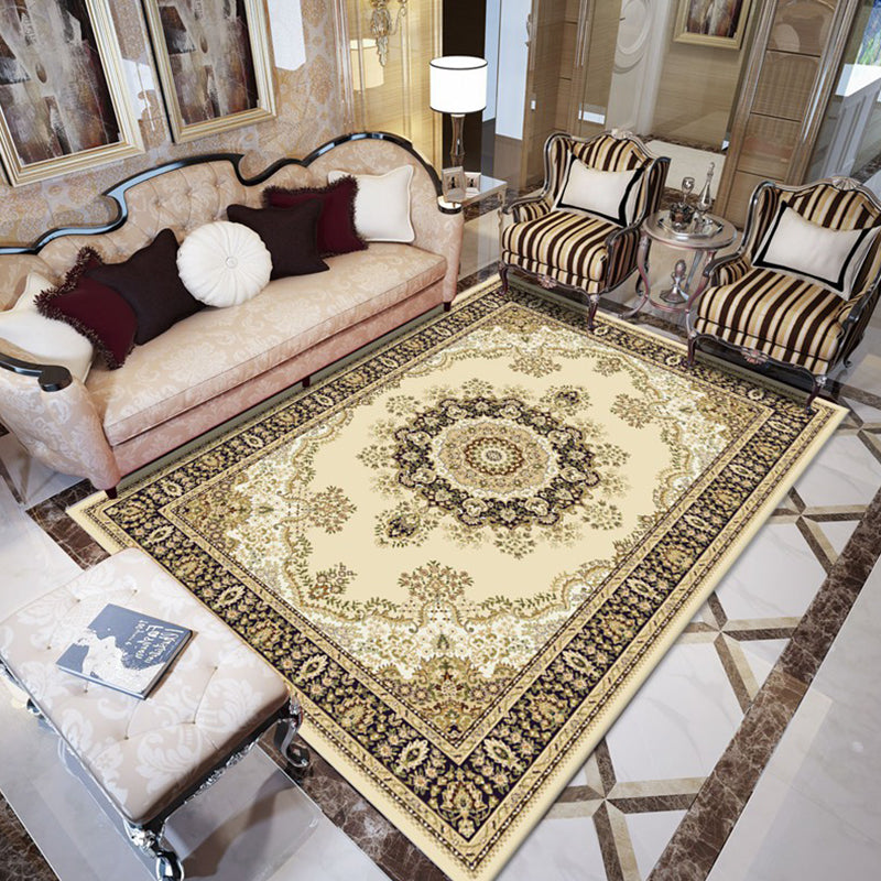 Rynx | Retro Living Room Carpet Multicolor Flower Pattern Berber Carpet Polyester Non-Slip Backing Pet-Friendly Carpet