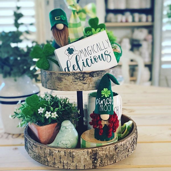 Rynx | Bird and Birch Wood Two-Tier Tray