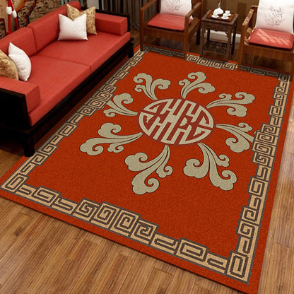 Rynx | Multicolored Chinoiserie Rug Polyester Flower Print Indoor Rug Non-Slip Backing Pet-Friendly Area Rug for Living Room
