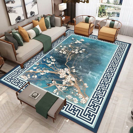 Rynx | Vintage Parlor Carpet Multicolor Floral Pattern Indoor Carpet Synthetic Non-Slip Rug Pet Friendly Carpet