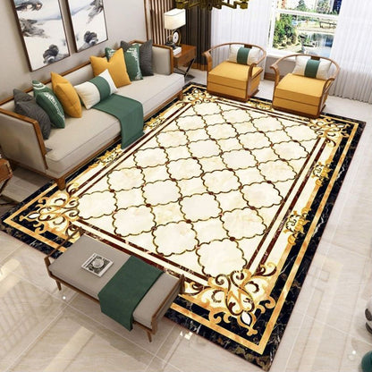 Rynx | Nostalgia Living Room Rug Multi Color Flower Print Area Rug Synthetic Non-Slip Backing Easy Care Indoor Rug