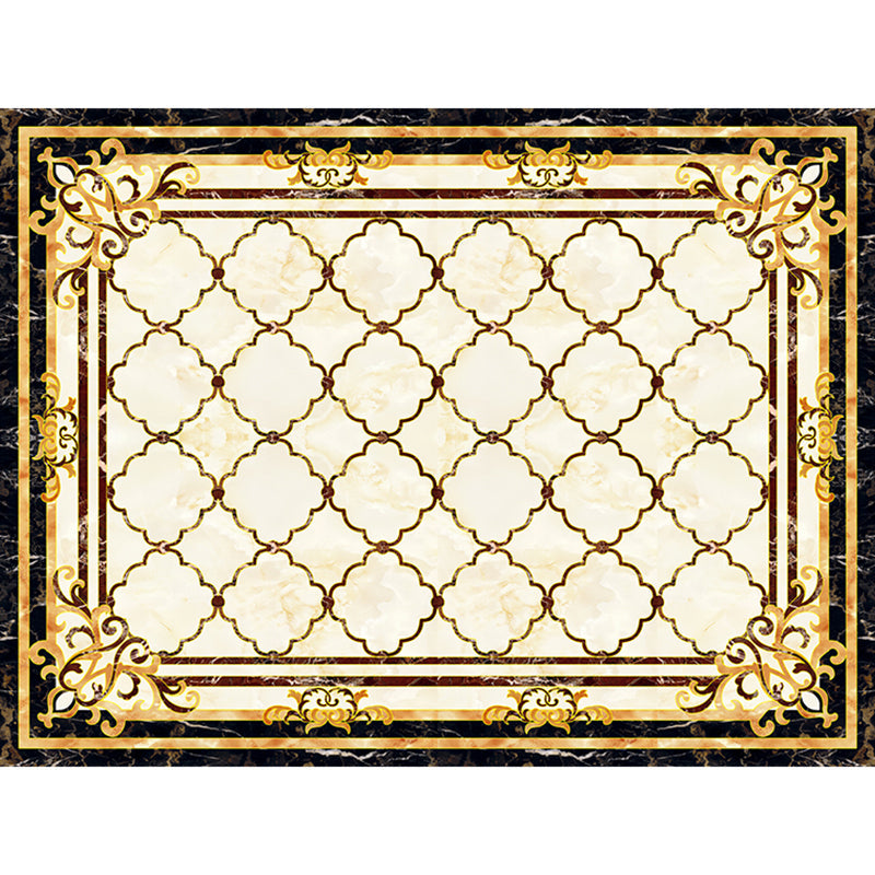 Rynx | Nostalgia Living Room Rug Multi Color Flower Print Area Rug Synthetic Non-Slip Backing Easy Care Indoor Rug