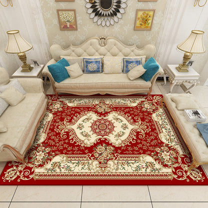 Rynx | Nostalgia Living Room Rug Multi Color Flower Print Area Rug Synthetic Non-Slip Backing Easy Care Indoor Rug