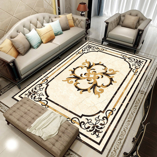 Rynx | Colorful geometric printed carpet made of polyester Retro indoor rug with non-slip backing, stain-resistant carpet for the living room