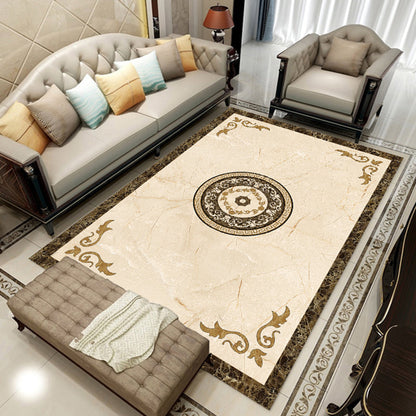 Rynx | Colorful geometric printed carpet made of polyester Retro indoor rug with non-slip backing, stain-resistant carpet for the living room