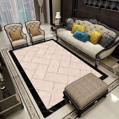 Rynx | Colorful geometric printed carpet made of polyester Retro indoor rug with non-slip backing, stain-resistant carpet for the living room