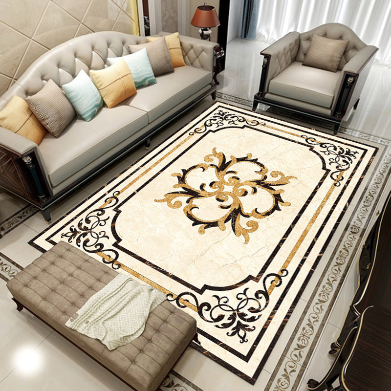 Rynx | Colorful geometric printed carpet made of polyester Retro indoor rug with non-slip backing, stain-resistant carpet for the living room