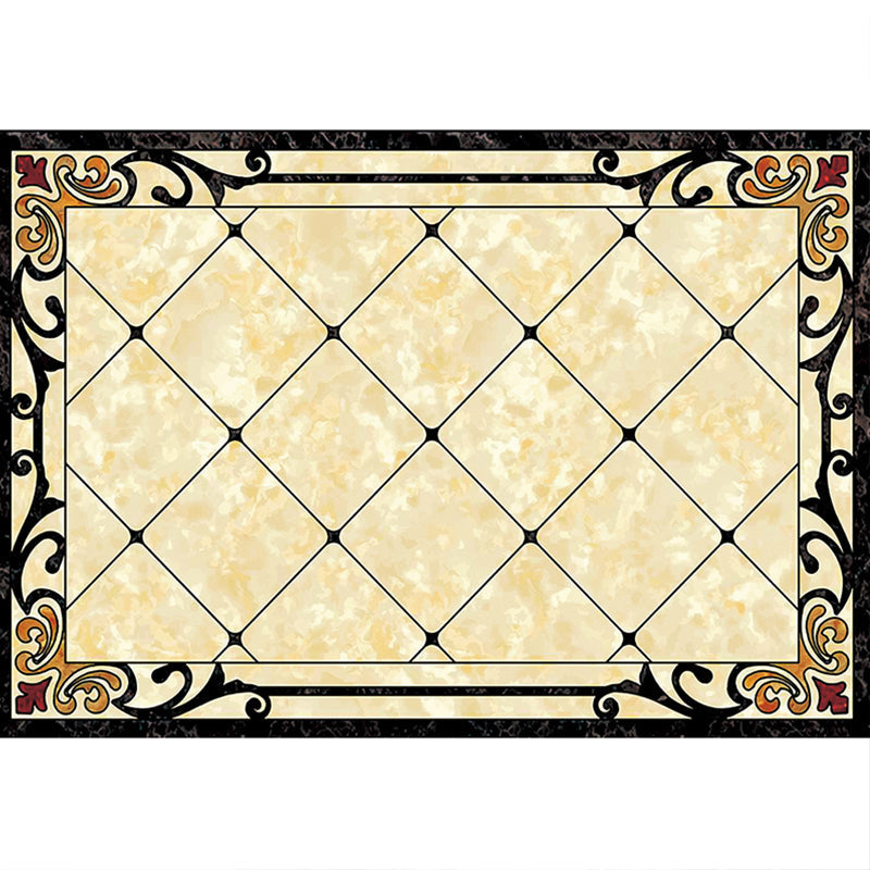 Rynx | Colorful geometric printed carpet made of polyester Retro indoor rug with non-slip backing, stain-resistant carpet for the living room