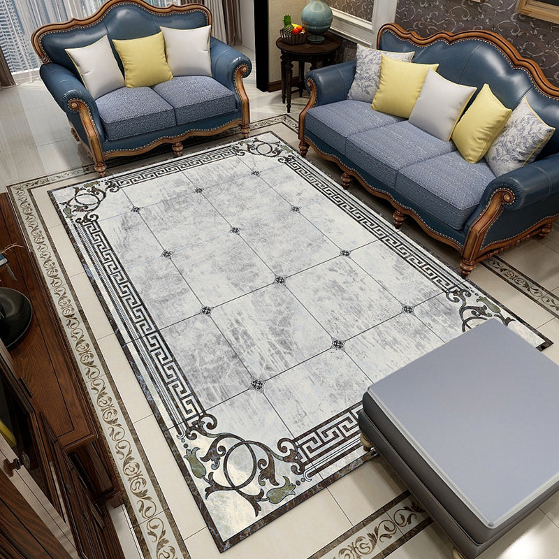 Rynx | Colorful geometric printed carpet made of polyester Retro indoor rug with non-slip backing, stain-resistant carpet for the living room