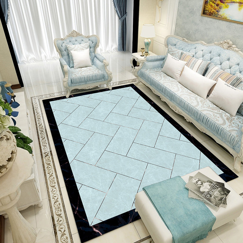 Rynx | Colorful geometric printed carpet made of polyester Retro indoor rug with non-slip backing, stain-resistant carpet for the living room