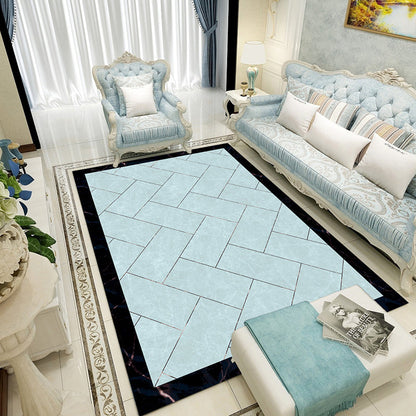 Rynx | Colorful geometric printed carpet made of polyester Retro indoor rug with non-slip backing, stain-resistant carpet for the living room