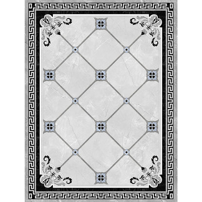 Rynx | Formal Living Room Rug Multicolor Geometric Pattern Area Rug Leather Non-Slip Backing Pet Friendly Easy Care Rug