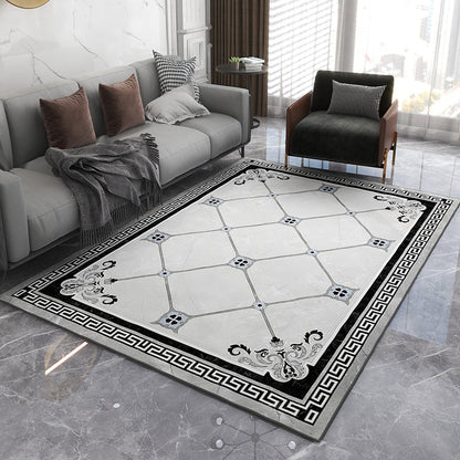 Rynx | Formal Living Room Rug Multicolor Geometric Pattern Area Rug Leather Non-Slip Backing Pet Friendly Easy Care Rug