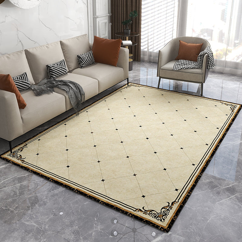 Rynx | Formal Living Room Rug Multicolor Geometric Pattern Area Rug Leather Non-Slip Backing Pet Friendly Easy Care Rug