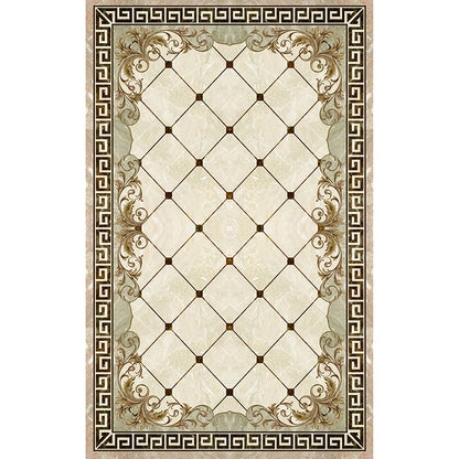 Rynx | Formal Living Room Rug Multicolor Geometric Pattern Area Rug Leather Non-Slip Backing Pet Friendly Easy Care Rug