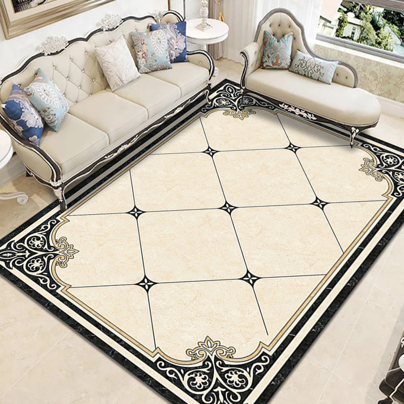 Rynx | Nostalgia Geometric Printed Rug Multicolored Polyester Indoor Rug Non-Slip Backing Pet-Friendly Rug for Living Room