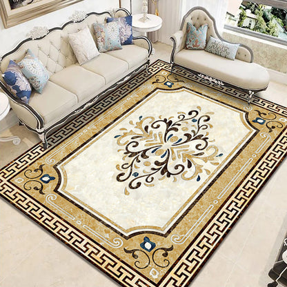 Rynx | Nostalgia Geometric Printed Rug Multicolored Polyester Indoor Rug Non-Slip Backing Pet-Friendly Rug for Living Room