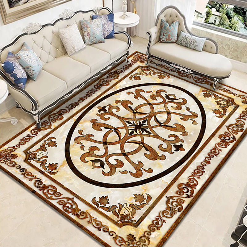Rynx | Nostalgia Geometric Printed Rug Multicolored Polyester Indoor Rug Non-Slip Backing Pet-Friendly Rug for Living Room