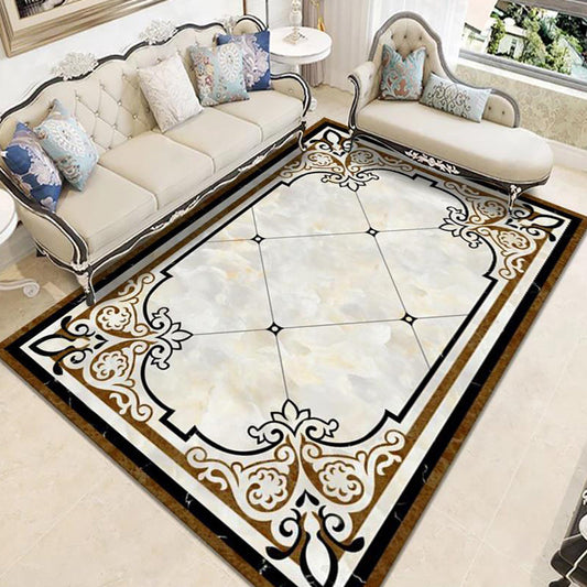Rynx | Nostalgia Geometric Printed Rug Multicolored Polyester Indoor Rug Non-Slip Backing Pet-Friendly Rug for Living Room