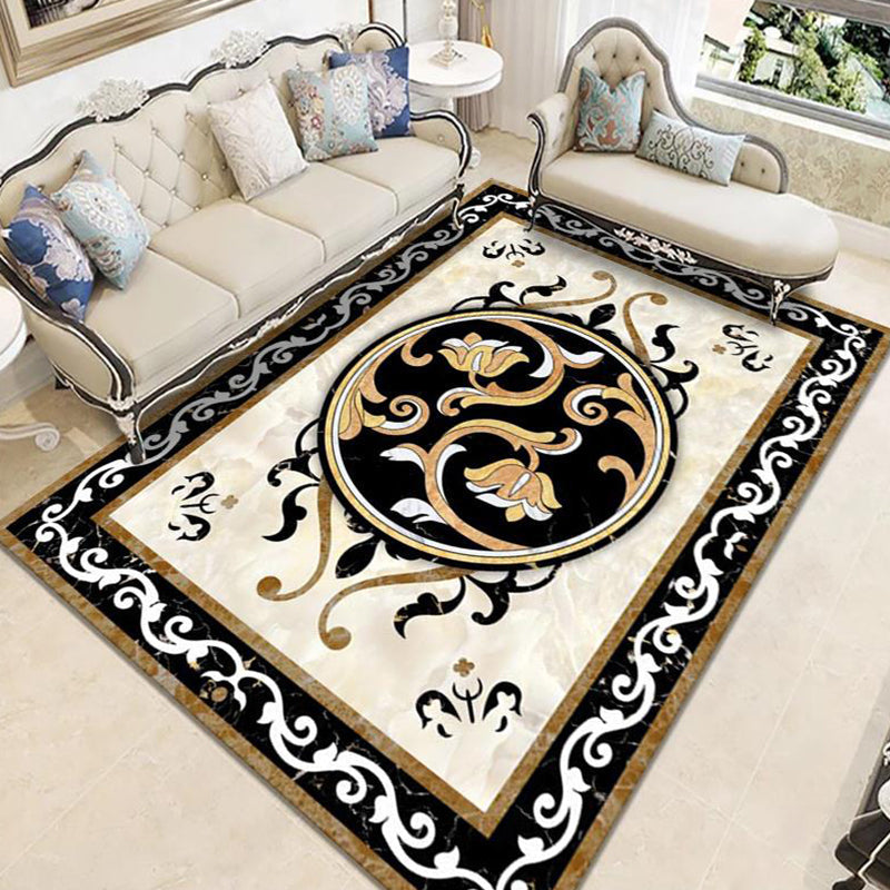 Rynx | Nostalgia Geometric Printed Rug Multicolored Polyester Indoor Rug Non-Slip Backing Pet-Friendly Rug for Living Room
