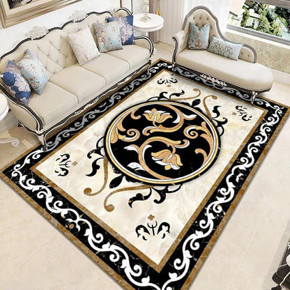 Rynx | Nostalgia Geometric Printed Rug Multicolored Polyester Indoor Rug Non-Slip Backing Pet-Friendly Rug for Living Room