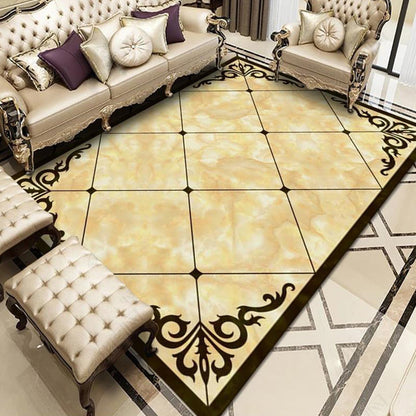 Rynx | Nostalgia Geometric Printed Rug Multicolored Polyester Indoor Rug Non-Slip Backing Pet-Friendly Rug for Living Room