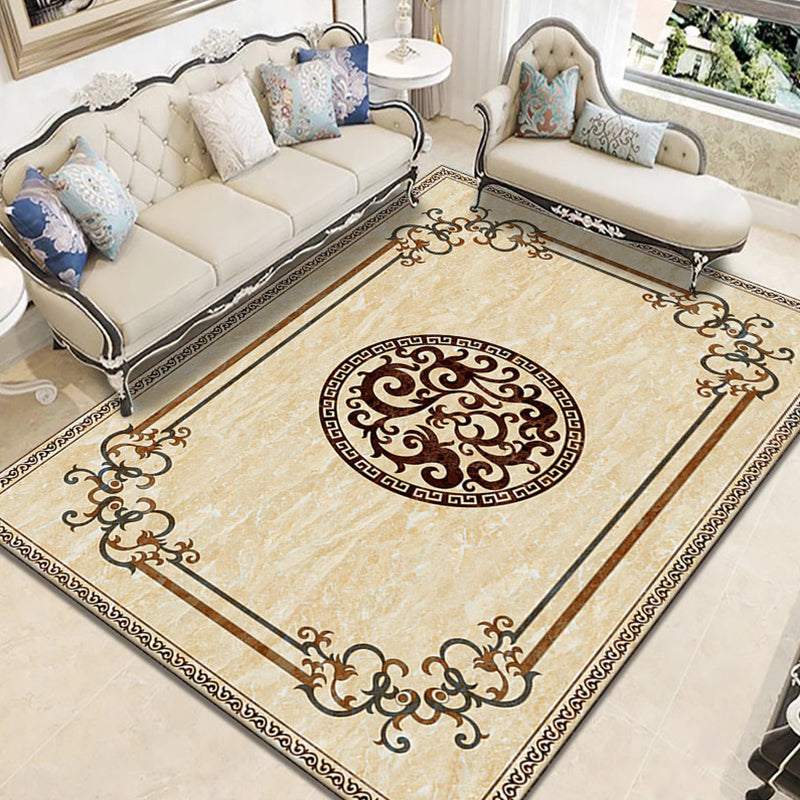 Rynx | Nostalgia Geometric Printed Rug Multicolored Polyester Indoor Rug Non-Slip Backing Pet-Friendly Rug for Living Room