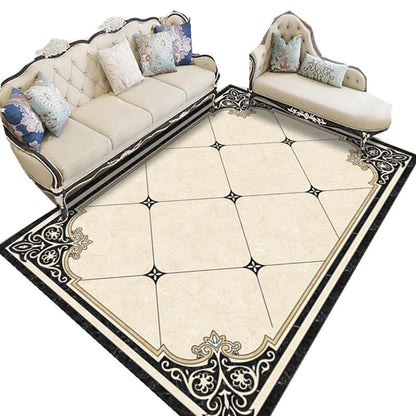 Rynx | Nostalgia Geometric Printed Rug Multicolored Polyester Indoor Rug Non-Slip Backing Pet-Friendly Rug for Living Room