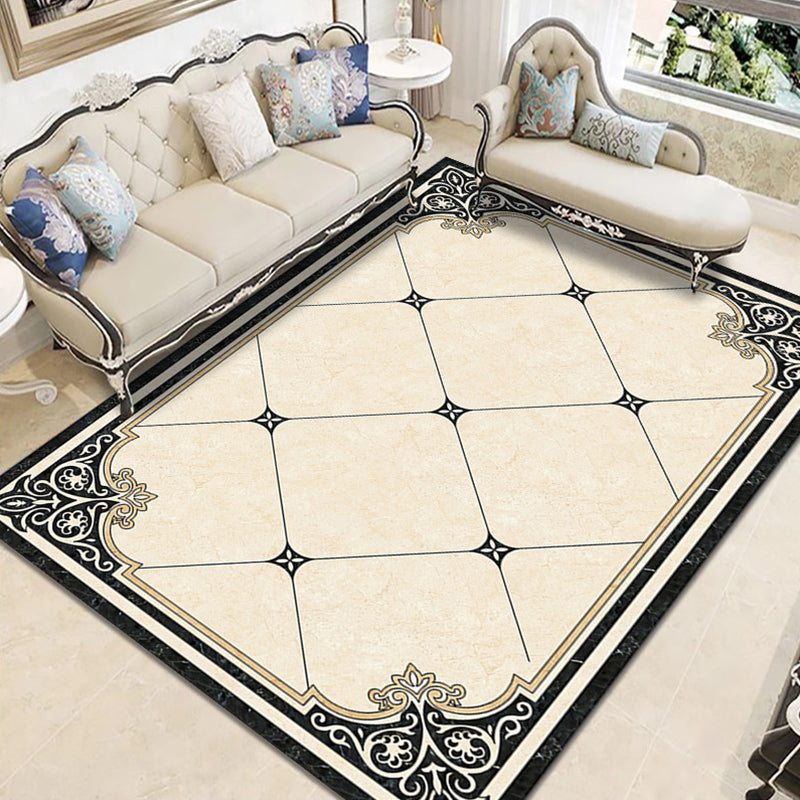 Rynx | Nostalgia Geometric Printed Rug Multicolored Polyester Indoor Rug Non-Slip Backing Pet-Friendly Rug for Living Room
