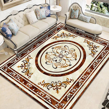 Rynx | Nostalgia Geometric Printed Rug Multicolored Polyester Indoor Rug Non-Slip Backing Pet-Friendly Rug for Living Room