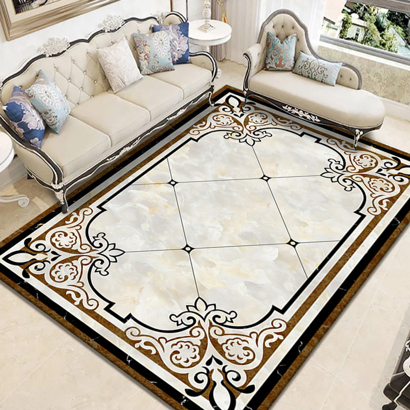 Rynx | Nostalgia Geometric Printed Rug Multicolored Polyester Indoor Rug Non-Slip Backing Pet-Friendly Rug for Living Room