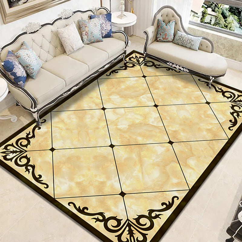 Rynx | Nostalgia Geometric Printed Rug Multicolored Polyester Indoor Rug Non-Slip Backing Pet-Friendly Rug for Living Room
