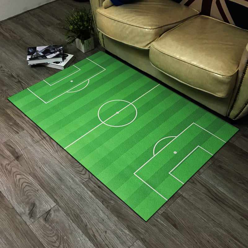 Rynx | Soothing geometric printed rug green polypropylene indoor rug non-slip back easy-care rug for room