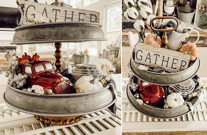 Rynx | Bronze-colored and galvanized two-tiered stand