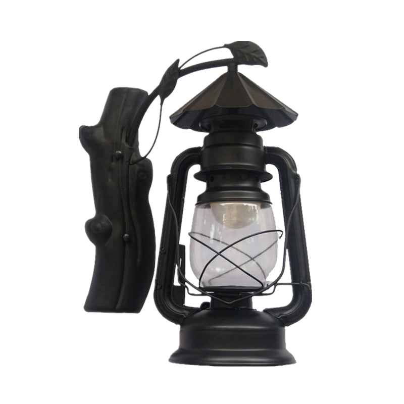 Rynx | Black/Bronze/Copper Kerosene Wall Lighting Coastal Clear Glass 1 Light Outdoor Wall Lamps Light