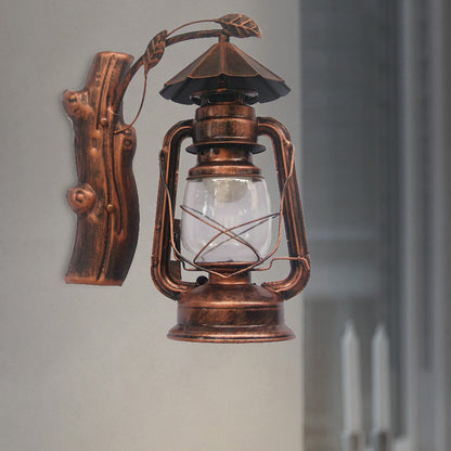 Rynx | Black/Bronze/Copper Kerosene Wall Lighting Coastal Clear Glass 1 Light Outdoor Wall Lamps Light