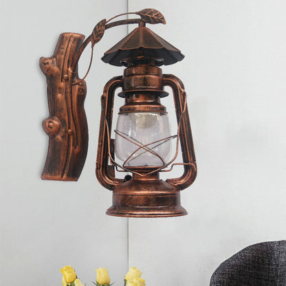 Rynx | Black/Bronze/Copper Kerosene Wall Lighting Coastal Clear Glass 1 Light Outdoor Wall Lamps Light