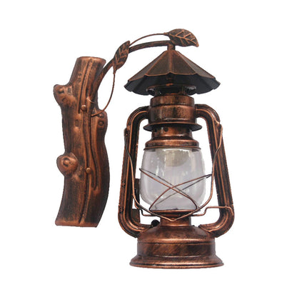 Rynx | Black/Bronze/Copper Kerosene Wall Lighting Coastal Clear Glass 1 Light Outdoor Wall Lamps Light